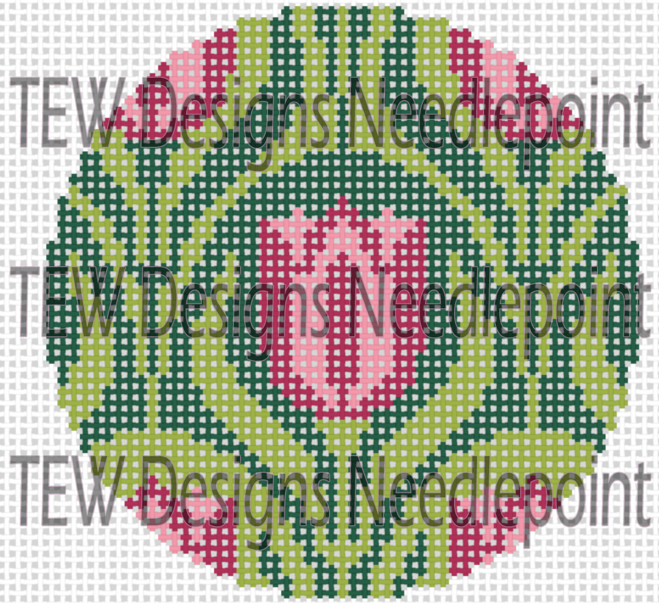 Art Nouveau Tulip Round Needlepoint Chart PDF Download