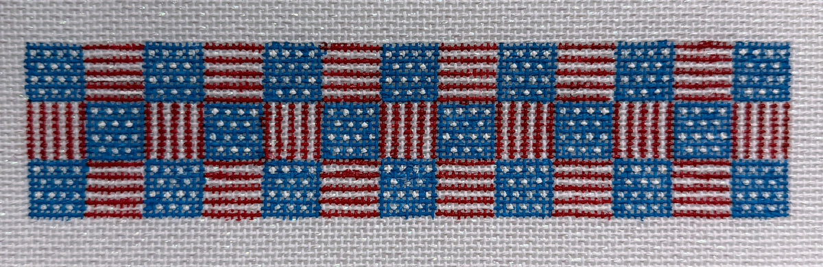 4th of July Patriotic Flag Key Fob Book Mark 18 mesh Hand Painted Needlepoint Canvas