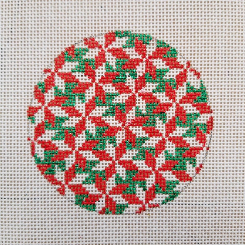 Classic Geometric Round Needlepoint Canvas
