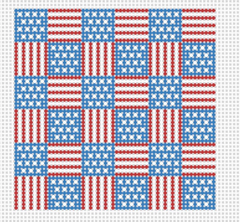 Patriotic 4th of July Square Needlepoint Canvas Coaster