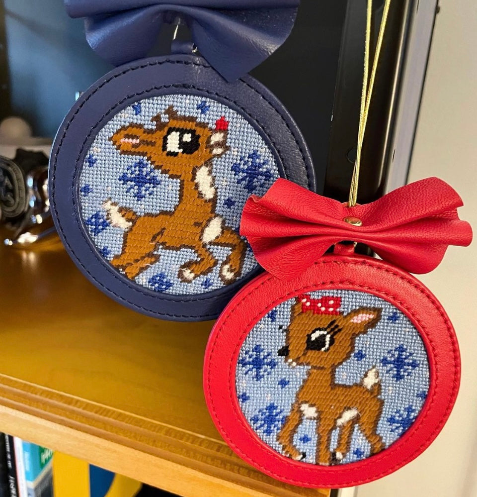 Rudolph and Clarice 18 mesh needlepoint canvas