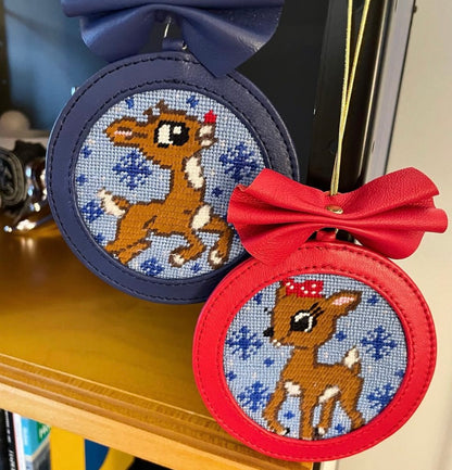 Rudolph and Clarice 18 mesh needlepoint canvas