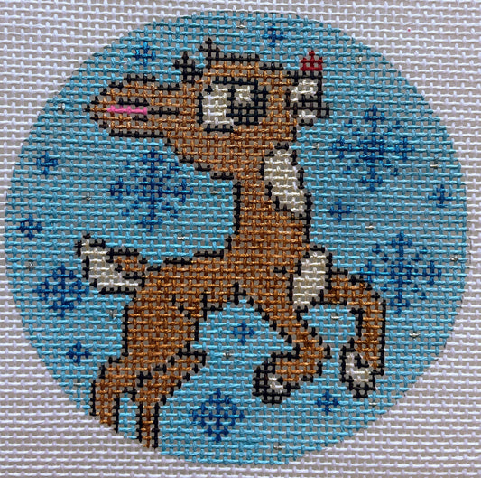 Rudolph Hand Painted Needlepoint Canvas