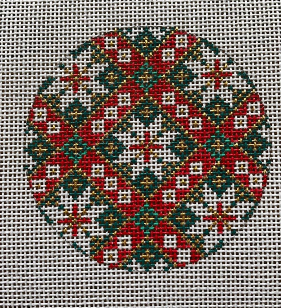 Classic Geometric Needlepoint Canvas -Bargello  13 and 18 mesh Holiday Bobble