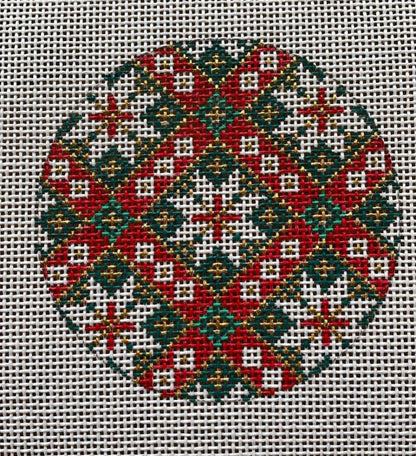 Classic Geometric Needlepoint Canvas -Bargello  13 and 18 mesh Holiday Bobble