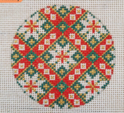 Classic Geometric Needlepoint Canvas -Bargello  13 and 18 mesh Holiday Bobble