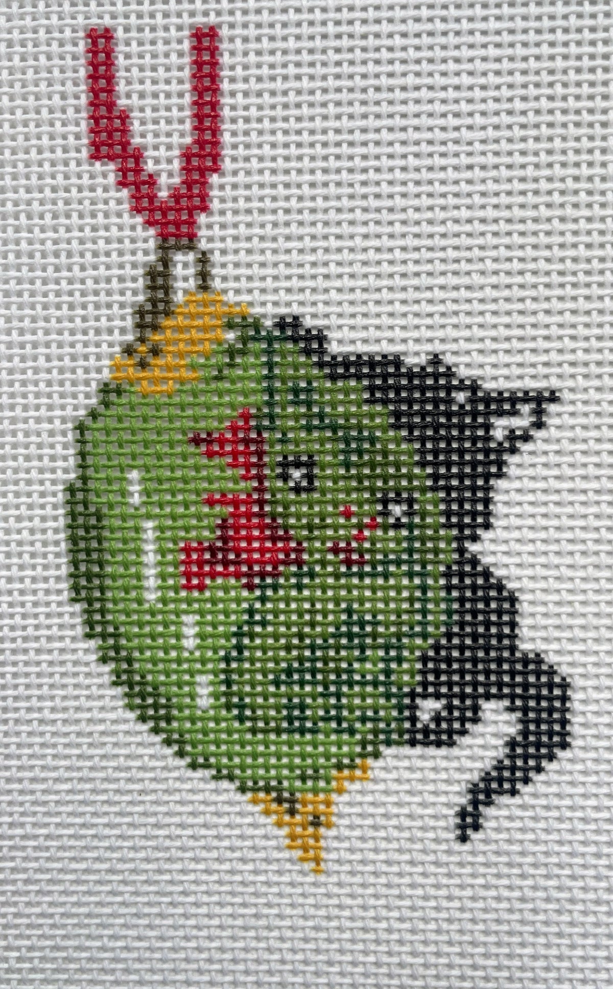 Vintage Kitty Ornament Needlepoint Canvas - 18 Mesh
