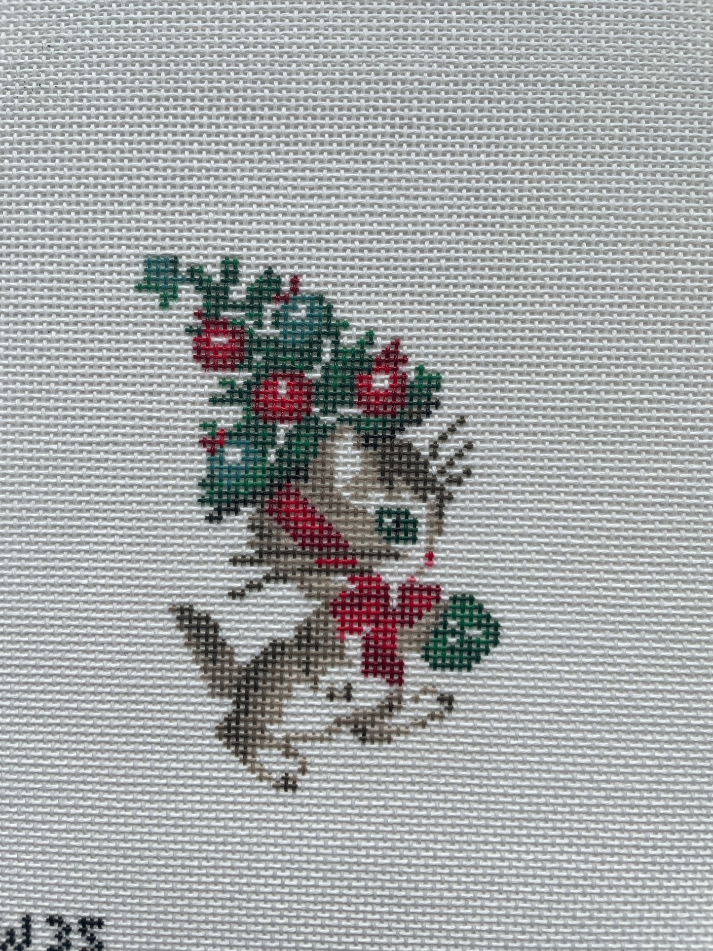 Vintage Kitty with Tree Hat Needlepoint Canvas - 18 Mesh