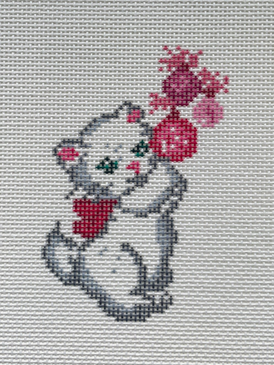 Vintage Playing Kitty Needlepoint Canvas - 18 Mesh