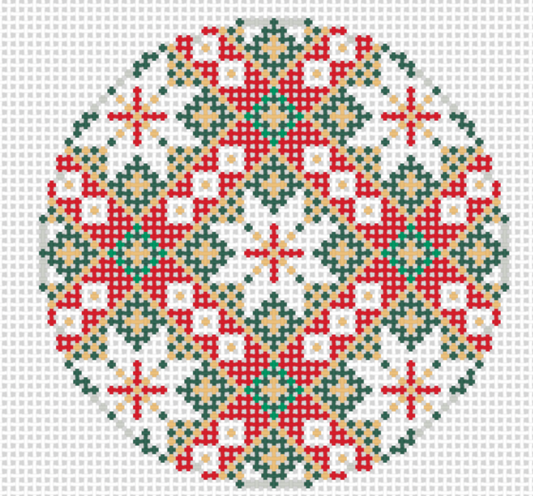 Classic Christmas Round Needlepoint Chart PDF Download