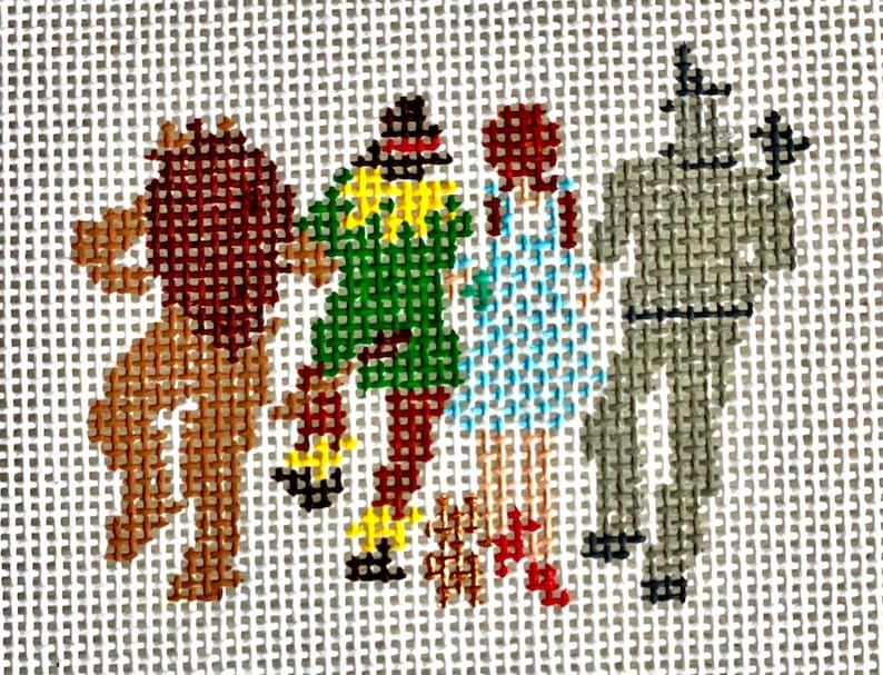 Hand Painted Needlepoint  13 mesh Wizard of Oz